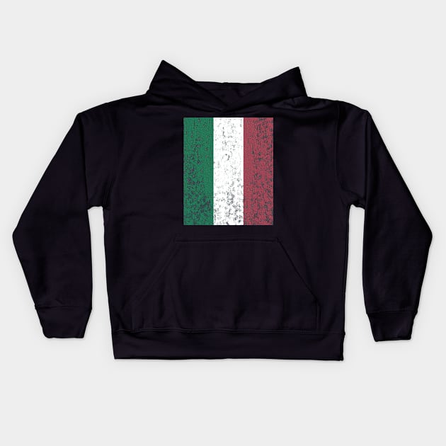 Vintage Italian Flag Kids Hoodie by Eric03091978